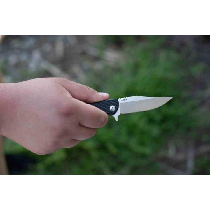 Couteau Tops MSF Black Lame Acier Elmax Manche G10 Linerlock Clip Made USA TPMSFB01 - Livraison Gratuite