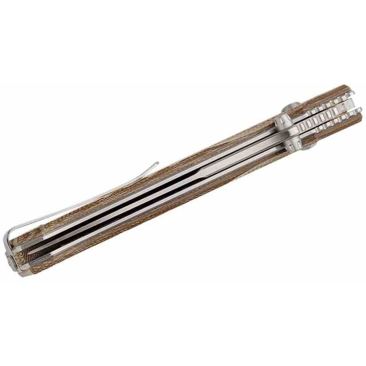 Couteau Real Steel Muninn Green Lame Acier VG-10 Spear Point Manche Micarta Slide Lock Clip RS7751GM - Livraison Gratuite