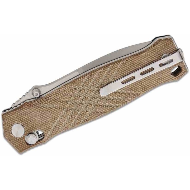 Couteau Real Steel Muninn Green Lame Acier VG-10 Spear Point Manche Micarta Slide Lock Clip RS7751GM - Livraison Gratuite