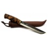 Couteau Bushcraft Kellam Slasher Acier Carbone Manche Bouleau Etui cuir Made In Finlande KLWP7 - Livraison Gratuite