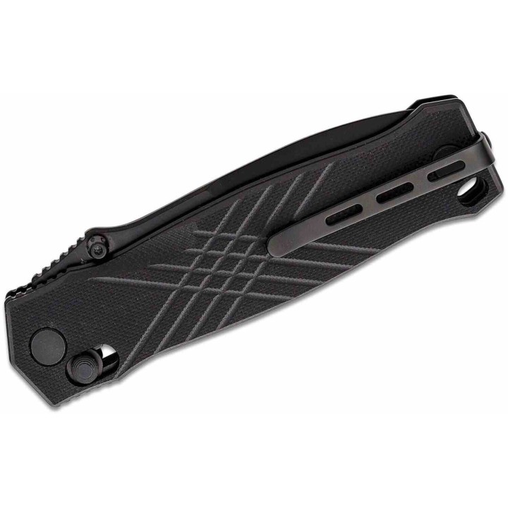 Couteau Real Steel Muninn Black Lame Acier VG-10 Spear Point Manche G10 Slide Lock Clip RS7752B - Livraison Gratuite
