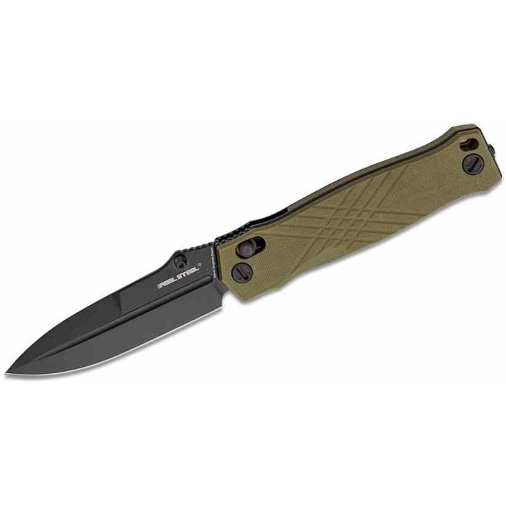Couteau Real Steel Muninn Od Green Lame Acier VG-10 Spear Point Manche G10 Slide Lock Clip RS7752GB - Livraison Gratuite