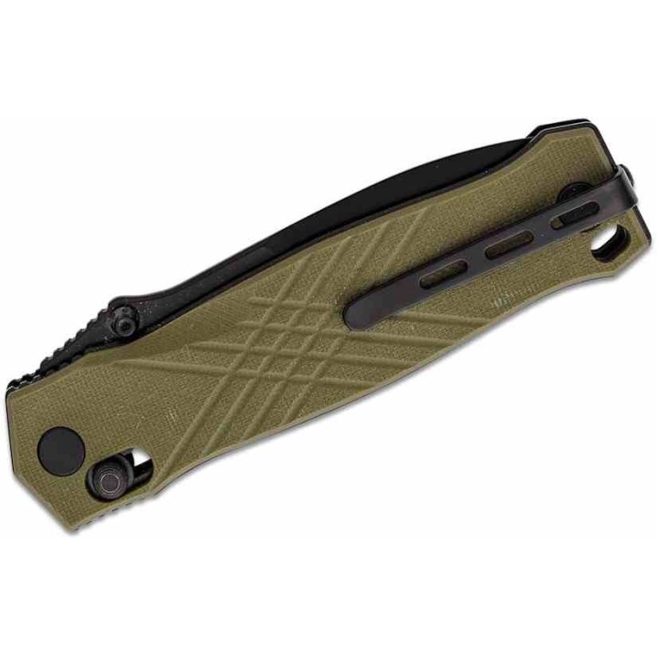 Couteau Real Steel Muninn Od Green Lame Acier VG-10 Spear Point Manche G10 Slide Lock Clip RS7752GB - Livraison Gratuite