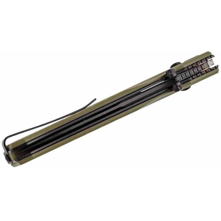 Couteau Real Steel Muninn Od Green Lame Acier VG-10 Spear Point Manche G10 Slide Lock Clip RS7752GB - Livraison Gratuite