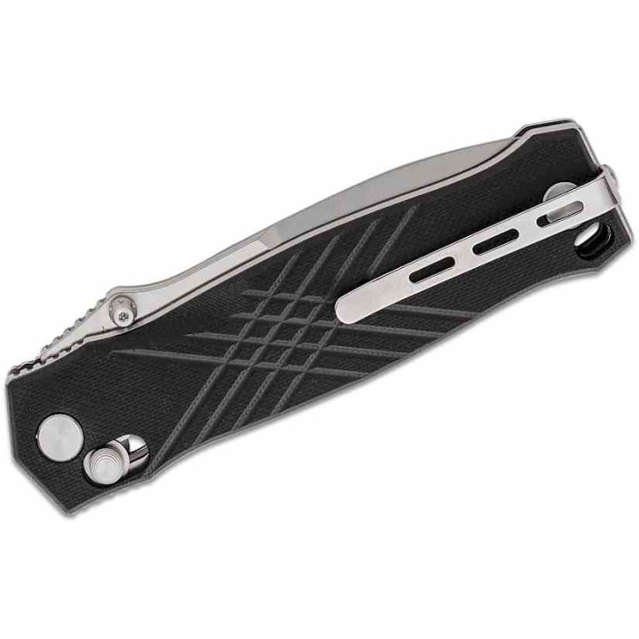 Couteau Real Steel Muninn Black Lame Acier VG-10 Spear Point Manche G10 Slide Lock Clip RS7751BS - Livraison Gratuite