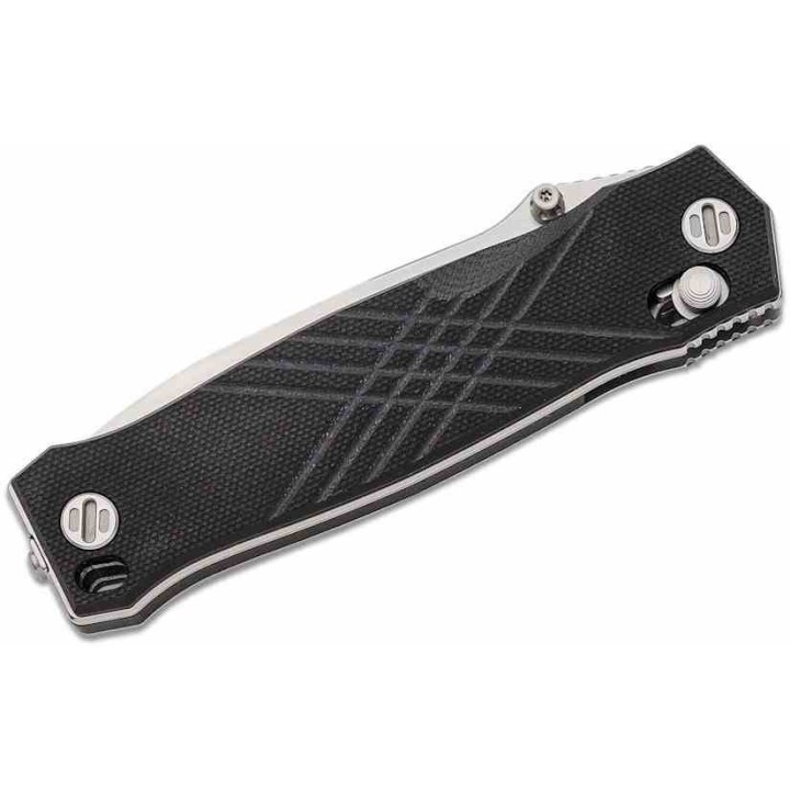 Couteau Real Steel Muninn Black Lame Acier VG-10 Spear Point Manche G10 Slide Lock Clip RS7751BS - Livraison Gratuite