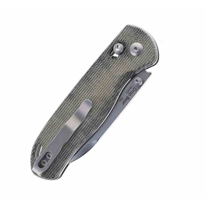 Couteau Kizer Drop Bear Black Manche Micarta Lame Acier 154CM IKBS Clutch Lock Clip KIV3619C3 - Livraison Gratuite