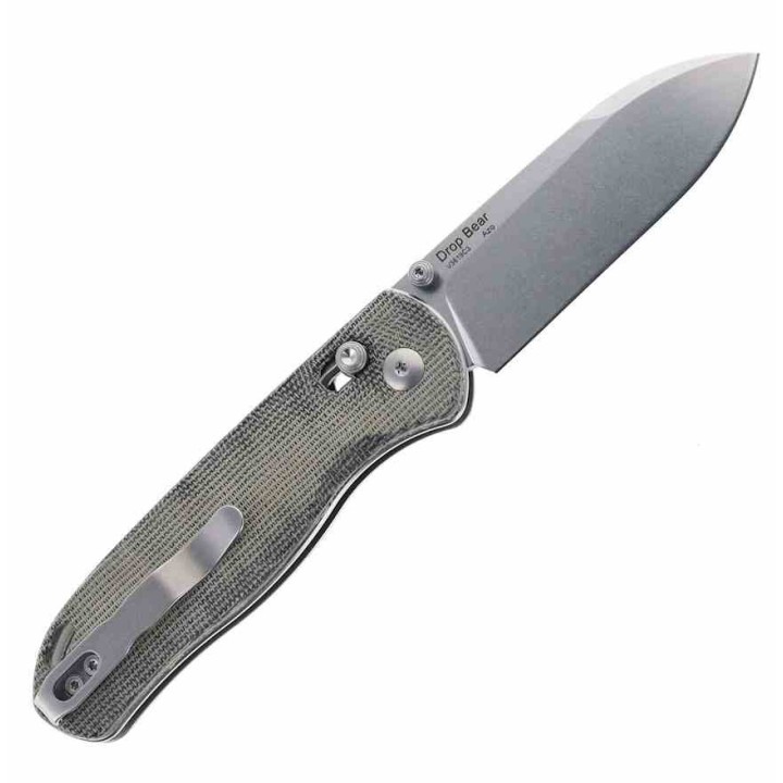 Couteau Kizer Drop Bear Black Manche Micarta Lame Acier 154CM IKBS Clutch Lock Clip KIV3619C3 - Livraison Gratuite