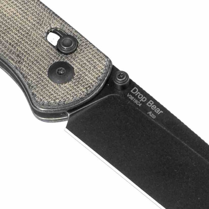 ﻿Couteau Kizer Drop Bear Black Manche Micarta Lame Acier 154CM IKBS Clutch Lock Clip KIV3619C4 - Livraison Gratuite