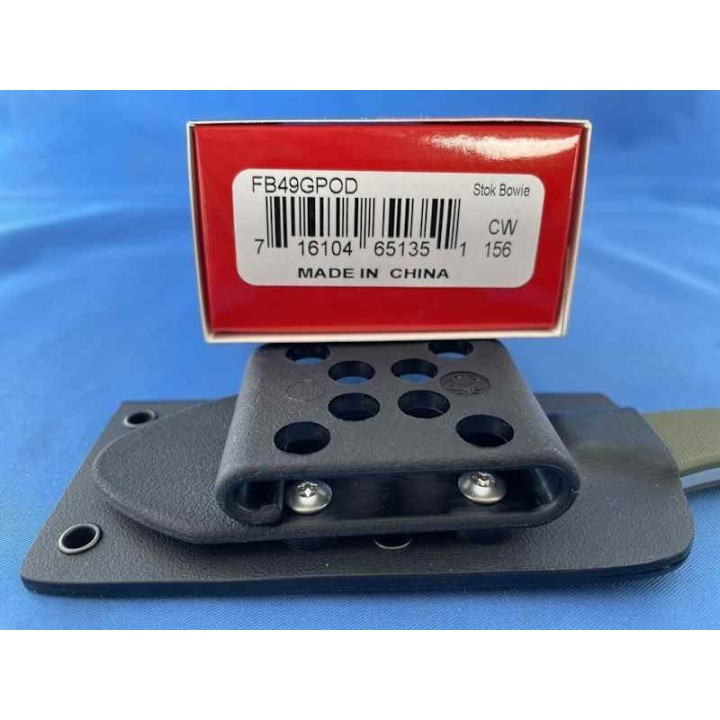 Couteau Spyderco Stok Bowie Lame Acier 8Cr13MoV Manche OD Green G10 Etui Boltaron SCFB49GPOD - Livraison Gratuite