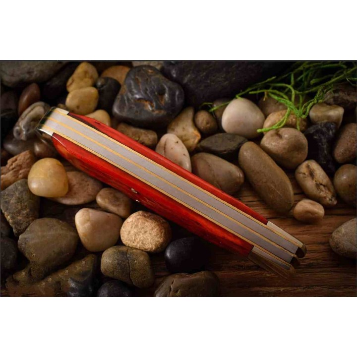 Couteau Queen Big Boy Trapper Red Manche Os 2 Lames Acier Carbone 1065 Slip Joint Made USA QN7555 - Livraison Gratuite