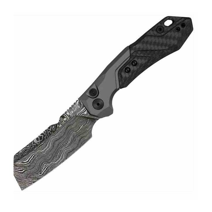 Couteau Automatique Kershaw Launch 14 Lame Acier Damas Manche Gray Alu/FCarbone Clip USA KS7850BLKDAM - Livraison Gratuite