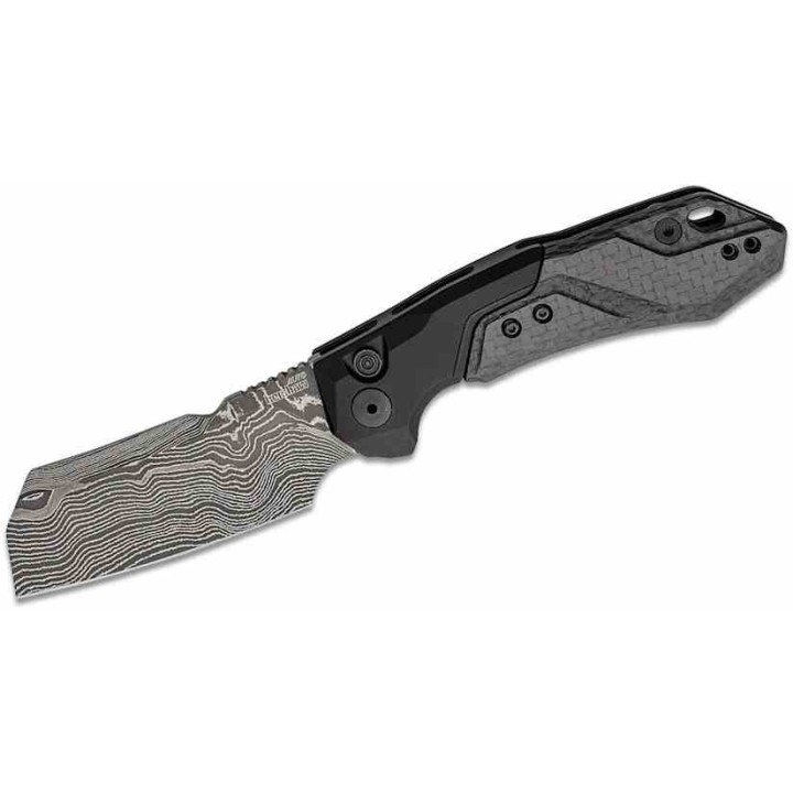 Couteau Automatique Kershaw Launch 14 Lame Acier Damas Manche Gray Alu/FCarbone Clip USA KS7850BLKDAM - Livraison Gratuite