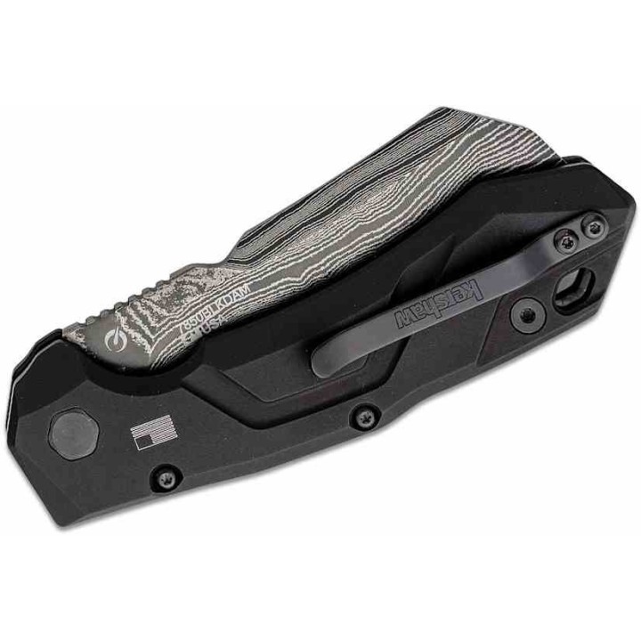 Couteau Automatique Kershaw Launch 14 Lame Acier Damas Manche Gray Alu/FCarbone Clip USA KS7850BLKDAM - Livraison Gratuite