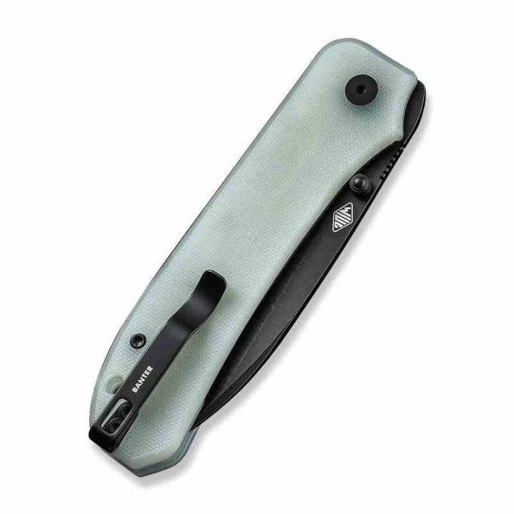 Couteau We Knife Co Big Banter Jade Lame Acier CPM-20CV Blackwash Manche G10 IKBS Linerlock Clip WE210453 - Livraison Gratuite