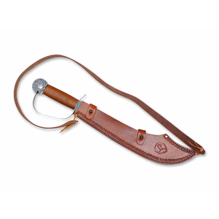 Condor Buccaneer Pirate Sword Lame Acier Carbone 1075 Manche Cuir Etui Cuir El Salvador CTK1030155HC - Livraison Gratuite