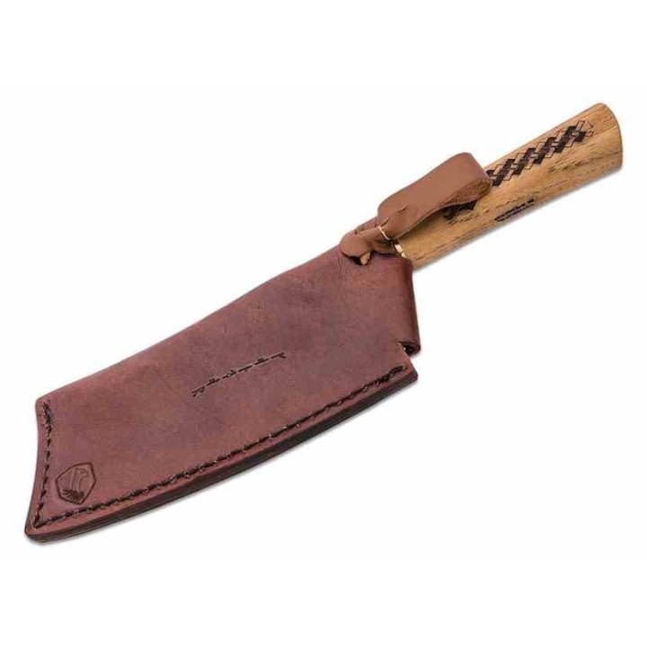 Couperet Condor Norse Dragon Cleaver Lame Acier Carbone 1075 Manche Bois Etui Cuir El Salvador CTK103374HC - Livraison Gratuite