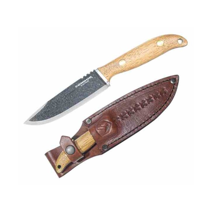 Couteau Condor Austral Lame Acier Carbone 1095 Manche Bois Etui Cuir Made El Salvador CTK396246HC - Livraison Gratuite