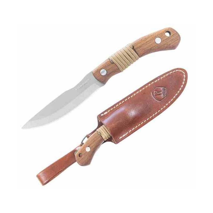 Couteau Condor Mountaineer Trail Hunter Lame Acier 440C Manche Noyer Etui Cuir El Salvador CTK1204264C - Livraison Gratuite