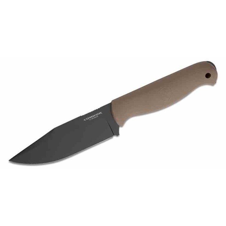 Couteau Condor Fighter Tan Lame Acier Carbone 1075 Manche ABS Etui Zytel Made El Salvador CTK183149HC - Livraison Gratuite
