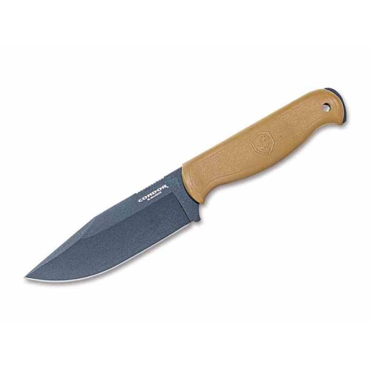 Couteau Condor Fighter Tan Lame Acier Carbone 1075 Manche ABS Etui Zytel Made El Salvador CTK183149HC - Livraison Gratuite