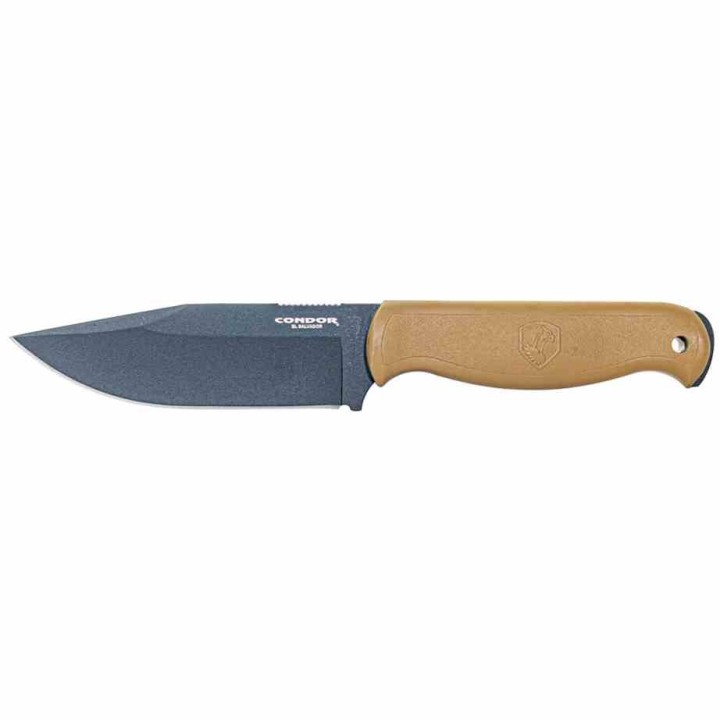 Couteau Condor Fighter Tan Lame Acier Carbone 1075 Manche ABS Etui Zytel Made El Salvador CTK183149HC - Livraison Gratuite