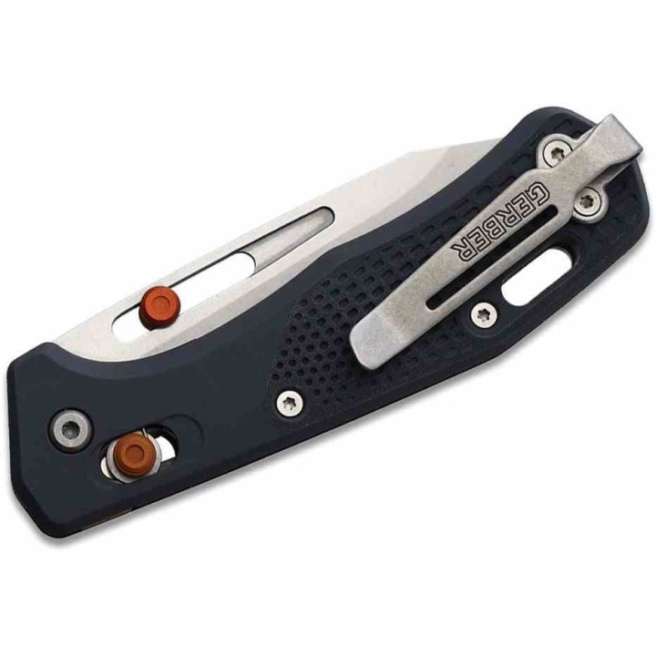 Couteau Gerber Assert Gray/Red Crossbar Lock Lame Acier S30V Clip Point Manche Polymere Made USA G1921 - Livraison Gratuite