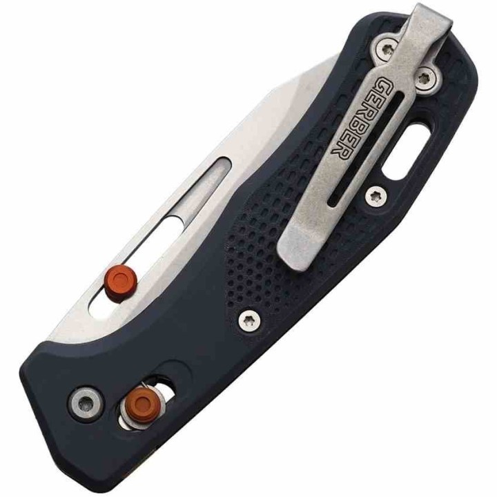 Couteau Gerber Assert Gray/Red Crossbar Lock Lame Acier S30V Clip Point Manche Polymere Made USA G1921 - Livraison Gratuite
