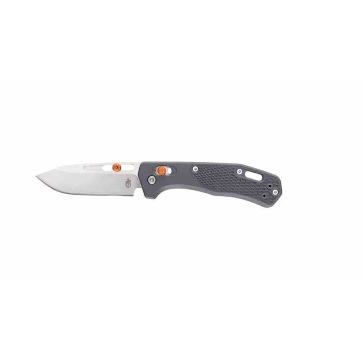 Couteau Gerber Assert Gray/Red Crossbar Lock Lame Acier S30V Clip Point Manche Polymere Made USA G1921 - Livraison Gratuite