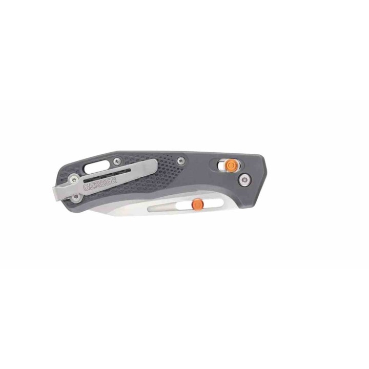Couteau Gerber Assert Gray/Red Crossbar Lock Lame Acier S30V Clip Point Manche Polymere Made USA G1921 - Livraison Gratuite
