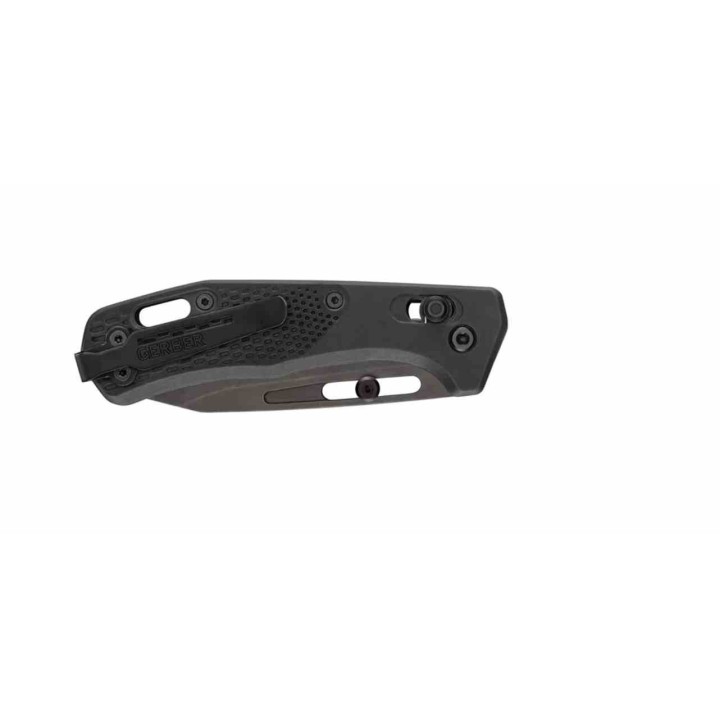 Couteau Gerber Assert Black Crossbar Lock Lame Acier S30V Clip Point Manche Polymere Made USA G1919 - Livraison Gratuite