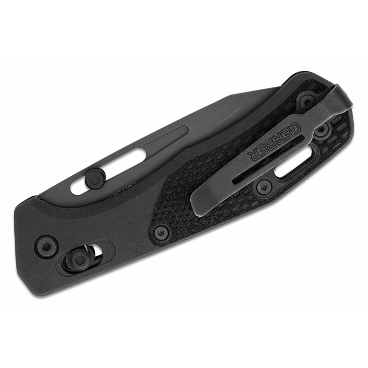 Couteau Gerber Assert Black Crossbar Lock Lame Acier S30V Clip Point Manche Polymere Made USA G1919 - Livraison Gratuite