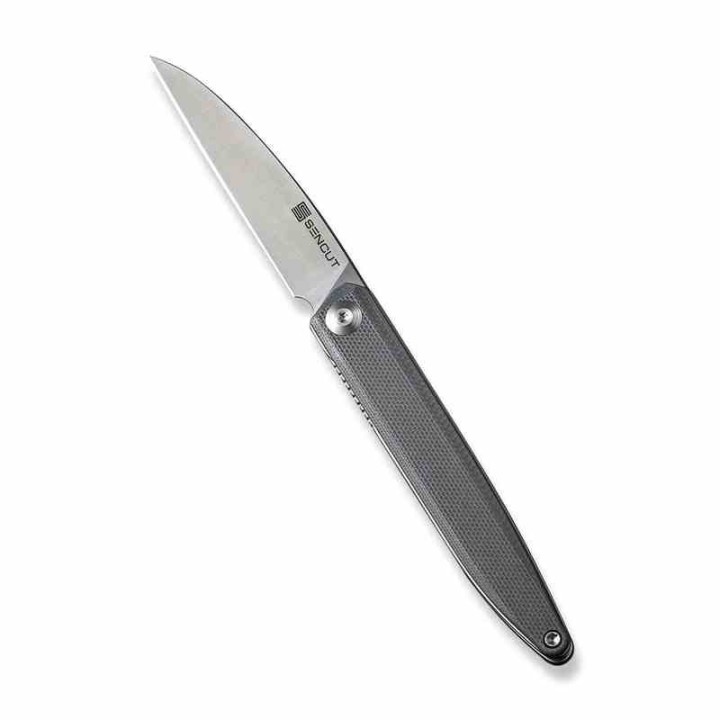 Couteau Sencut Jubil Gray Lame Acier D2 Wharncliffe Manche G10 IKBS Linerlock Clip S200293 - Livraison Gratuite