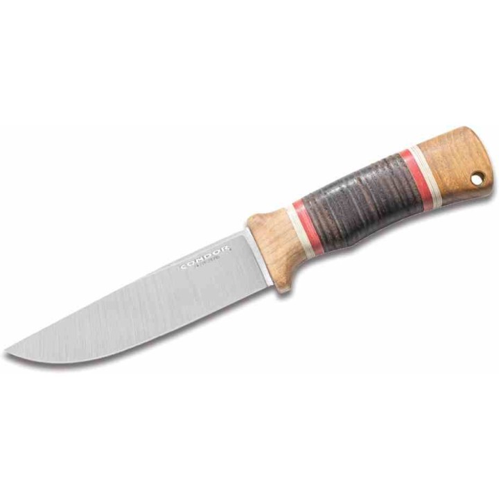Couteau Condor Country Backroads Lame Acier Carbone 1075 Manche Bois Etui Cuir Made Salvador CTK284655HC - Livraison Gratuite