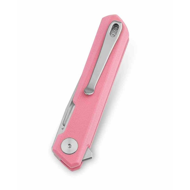 Couteau Bestechman Mini Dundee Pink Lame Acier D2 SW Manche G10 IKBS Linerlock Clip BTKMK03B - Livraison Gratuite