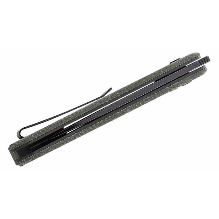 Couteau Vosteed Corgi Green Lame Acier 14C28N Blackwash Manche Micarta IKBS Trek Lock Clip VOSCGSVM1 - Livraison Gratuite