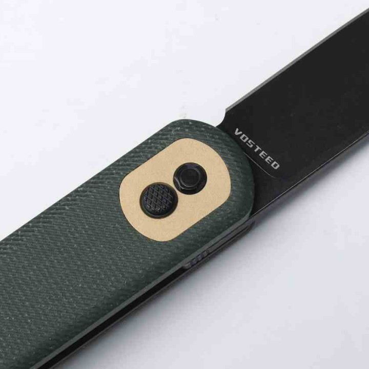 Couteau Vosteed Corgi Green Lame Acier 14C28N Blackwash Manche Micarta IKBS Trek Lock Clip VOSCGSVM1 - Livraison Gratuite