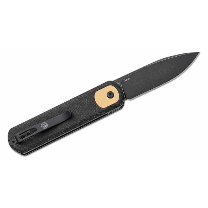 Couteau Vosteed Corgi Black Lame Acier 14C28N Blackwash Manche Micarta IKBS Trek Lock Clip VOSCGVPMK - Livraison Gratuite