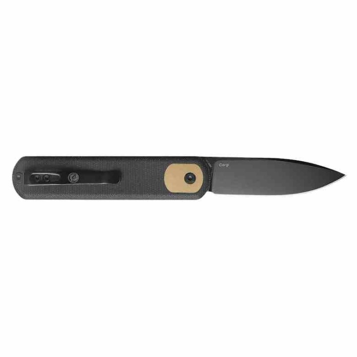 Couteau Vosteed Corgi Black Lame Acier 14C28N Blackwash Manche Micarta IKBS Trek Lock Clip VOSCGVPMK - Livraison Gratuite