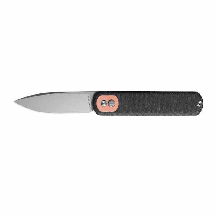 Couteau Vosteed Corgi Black Lame Acier 14C28N Stonewash Manche Micarta IKBS Trek Lock Clip VOSCGSVM2 - Livraison Gratuite
