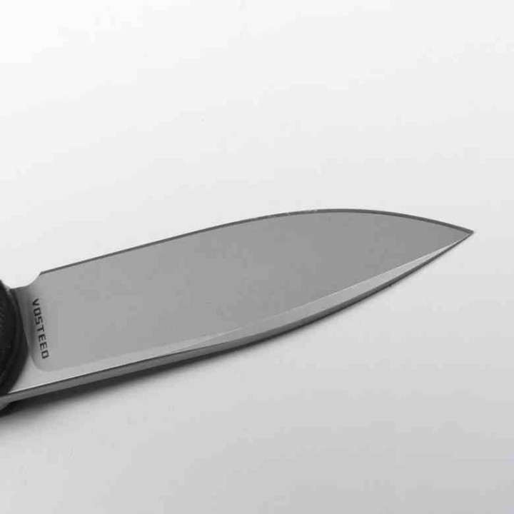 Couteau Vosteed Corgi Black Lame Acier 14C28N Stonewash Manche Micarta IKBS Trek Lock Clip VOSCGSVM2 - Livraison Gratuite