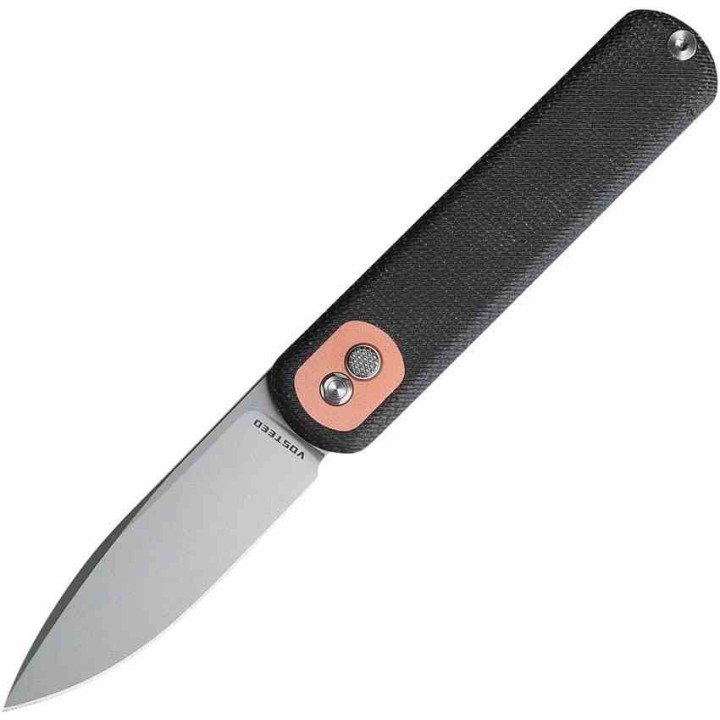Couteau Vosteed Corgi Black Lame Acier 14C28N Stonewash Manche Micarta IKBS Trek Lock Clip VOSCGSVM2 - Livraison Gratuite