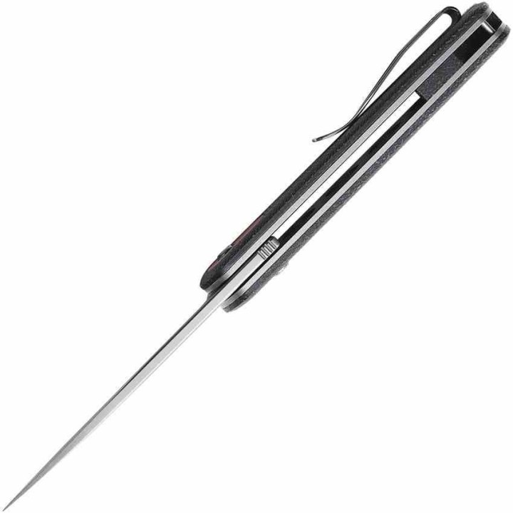 Couteau Vosteed Corgi Black Lame Acier 14C28N Stonewash Manche Micarta IKBS Trek Lock Clip VOSCGSVM2 - Livraison Gratuite