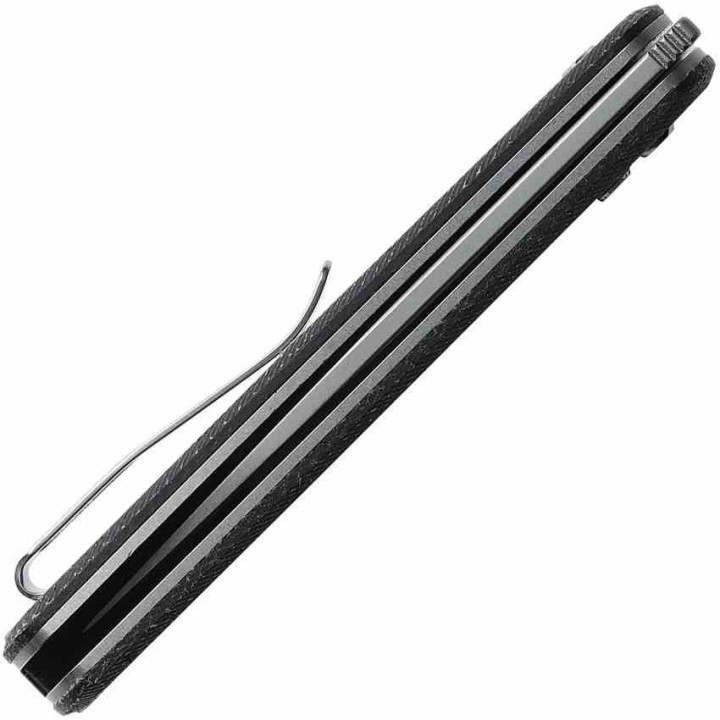 Couteau Vosteed Corgi Black Lame Acier 14C28N Stonewash Manche Micarta IKBS Trek Lock Clip VOSCGSVM2 - Livraison Gratuite