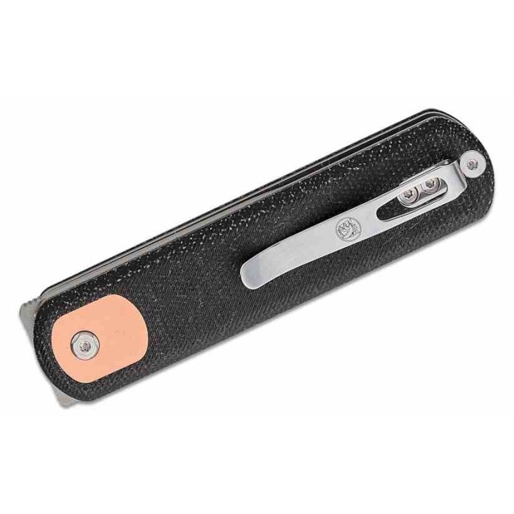Couteau Vosteed Corgi Black Lame Acier 14C28N Stonewash Manche Micarta IKBS Trek Lock Clip VOSCGSVM2 - Livraison Gratuite