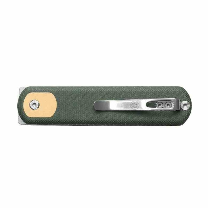 Couteau Vosteed Corgi Green Lame Acier 14C28N Stonewash Manche Micarta IKBS Trek Lock Clip VOSCGSVM3 - Livraison Gratuite
