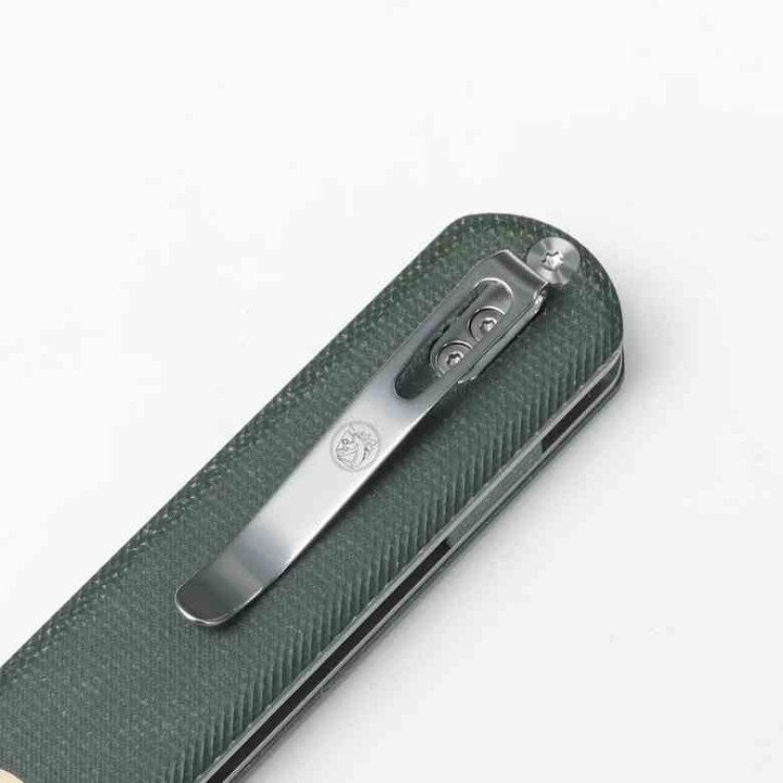 Couteau Vosteed Corgi Green Lame Acier 14C28N Stonewash Manche Micarta IKBS Trek Lock Clip VOSCGSVM3 - Livraison Gratuite