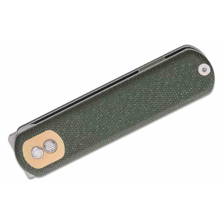 Couteau Vosteed Corgi Green Lame Acier 14C28N Stonewash Manche Micarta IKBS Trek Lock Clip VOSCGSVM3 - Livraison Gratuite
