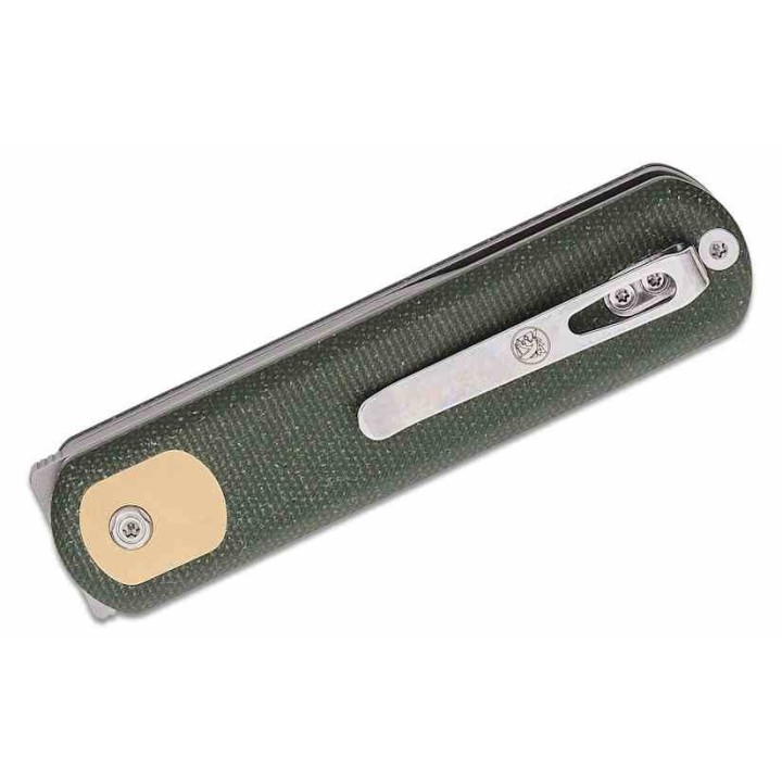 Couteau Vosteed Corgi Green Lame Acier 14C28N Stonewash Manche Micarta IKBS Trek Lock Clip VOSCGSVM3 - Livraison Gratuite