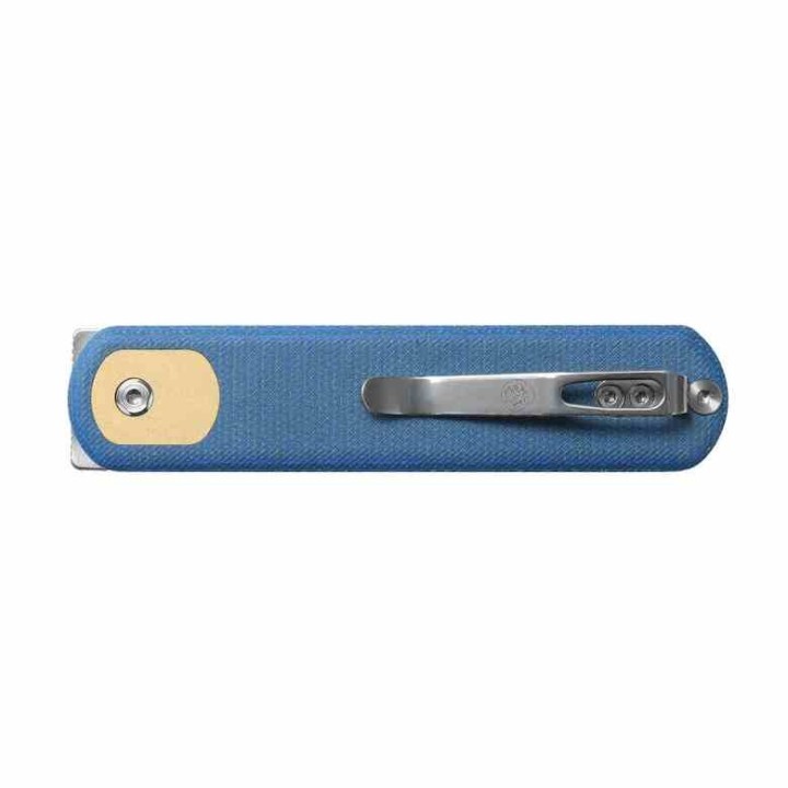 Couteau Vosteed Corgi Blue Lame Acier 14C28N Stonewash Manche Micarta IKBS Trek Lock Clip VOSCGVTML - Livraison Gratuite